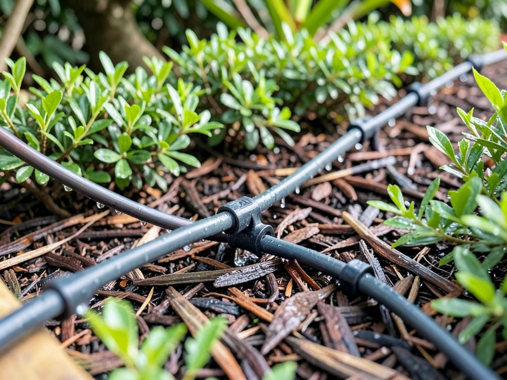 Drip lines in planters